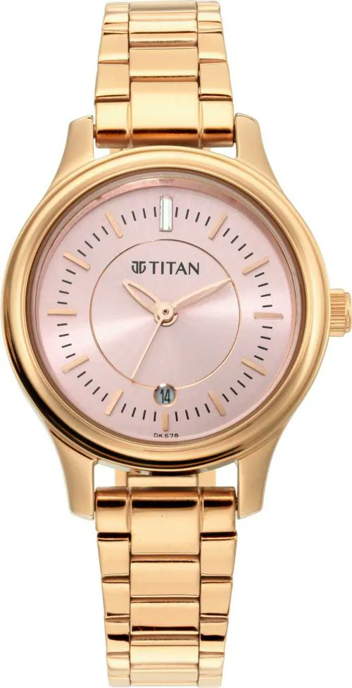 Titan Free Size Multi-Color Dial Rose Gold Strap Analog Watch For Women - (2638WM01)