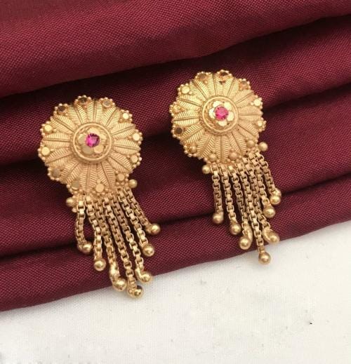 fally jewllery, Women's Long Earrings| Suited For Party Wedding Festive For Women (Yellow Gold)
