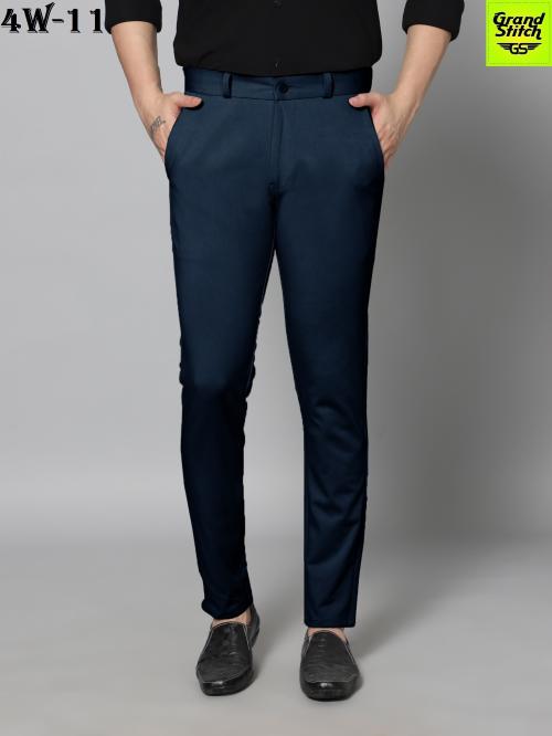 GS GRAND STITCH Mens Lycra 4 way Stretch Trouser Pant
