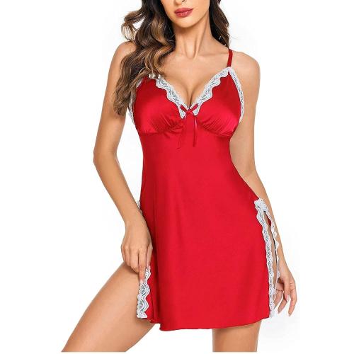Radhya Fashion Women Babydoll Sleepwear Lingerie Night Dress Lingerie for Women Women's Babydoll Nightwear Honeymoon Babydoll Ladies Dresses-Babydoll Dress, Babydoll Lingerie (Free Size, Red)