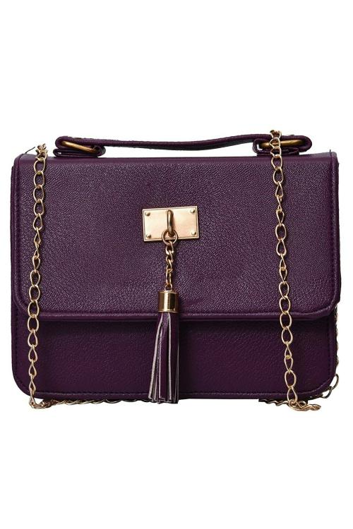 Fristo Purple PU Women Sling Bag