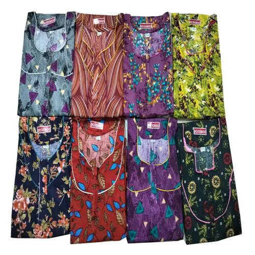 Scooboo xxxl cotton zip nighty with pack of any 2 designs