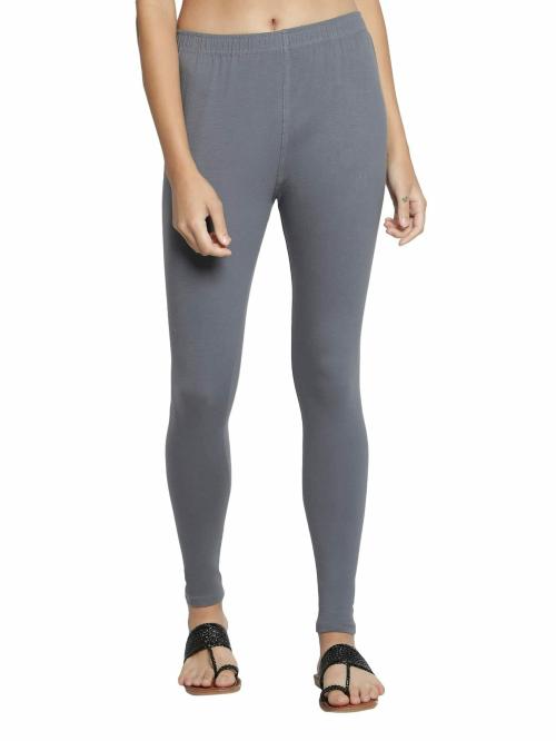 Averno Women Steel Cotton Lycra Ankle-length Stretchable Leggings (S)