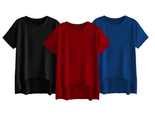 THE BLAZZE Women's Black Solid Round Neck Half Sleeve T-Shirt