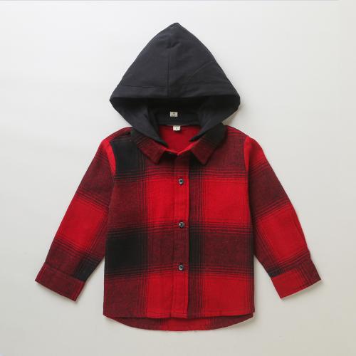 Sweetlime by AS Red & Black Checks Cotton Flannel Hoodie Long Sleeve Shirt - Detachable Hoodie