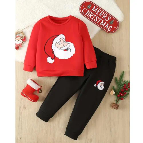 Billyball Unisex Kids Christmas Long Sleeve Graphic T-Shirt And Pant Set