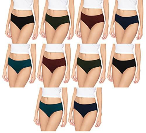 Jocker Women Multicolor Cotton Pack Of 10 Panties (2Xl)
