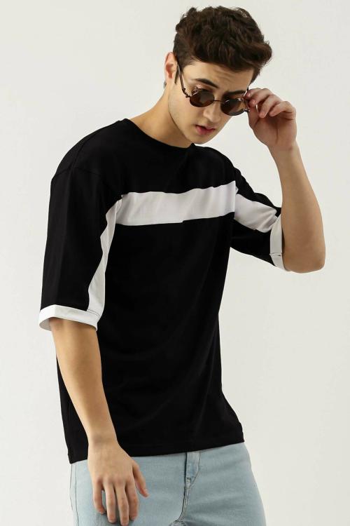 Maniac Tshirt/Mens Tshirt/tshirt for mens/tshirt/Men's 3-4th sleeve Round Neck Black and White Cotton Slim Fit Tshirt