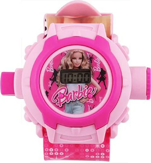 Zuperia Digital Pink Dial Pink Strap Watch For Girls (Barbiee Projector Watchh)