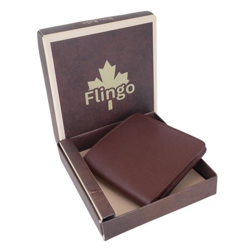 Flingo Leather Wallet For Men With Cash Compartment, Coin Pocket & Card Holder Slots (Brown)