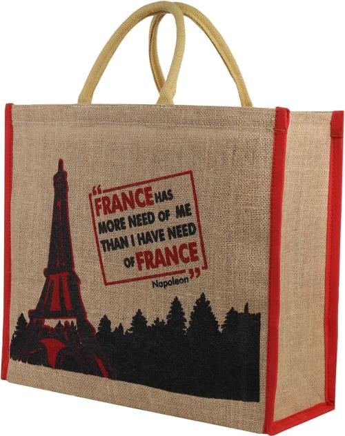DOUBLE R BAGS Eco-Friendly Jute Bag, Reusable Large Heavy Duty Lunch/Shopping/Grocery Hand Bag with Handle for Men and Women (Pack of 1) Grocery Bag (Brown)