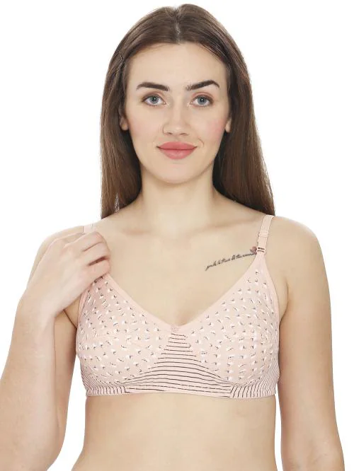 ILRASO BETTIE TSHIRT PEACH BRA | EVERYDAY BRA | COTTON BRA | PRINT DETAIL
