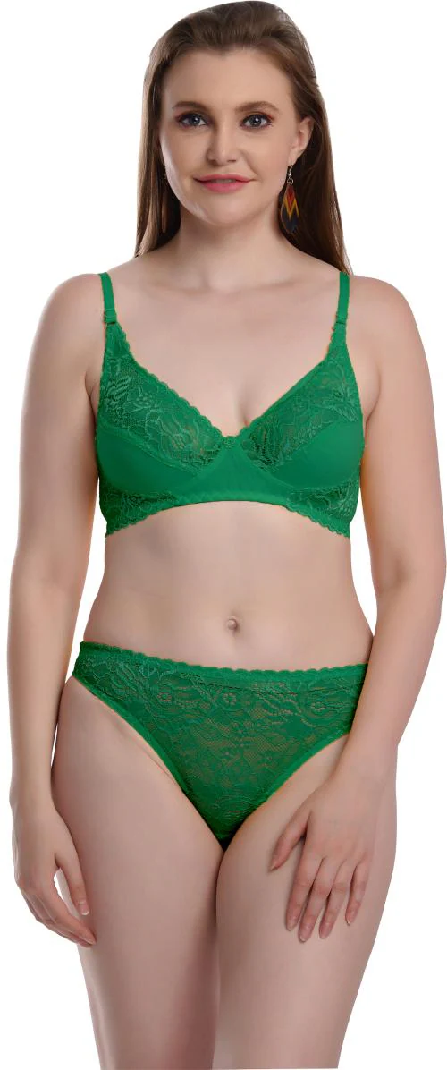 Buy FIMS - Fashion is my style Women Green Floral Cotton Blend Single Bra & Panty  Set Online at Best Prices in India - JioMart.