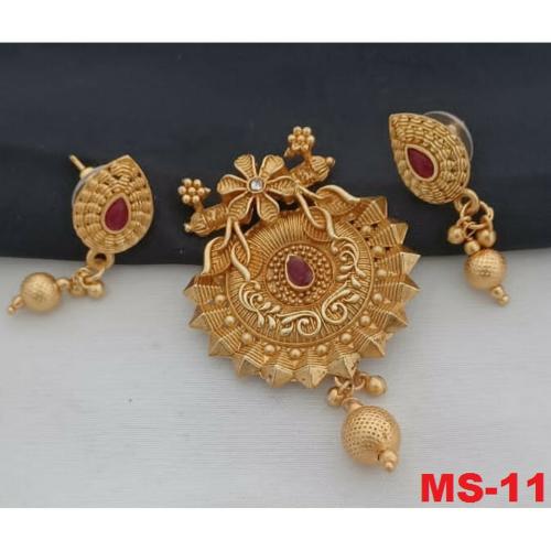 SMARANA Brass Mangalsutra Pendant with Earrings Set for Women