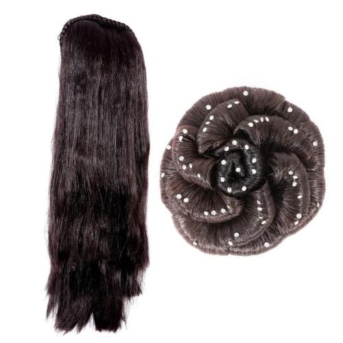 Buy Navmav Black Synthetic Artificial Juda Hair Wigs (Women) (Pack Of 2