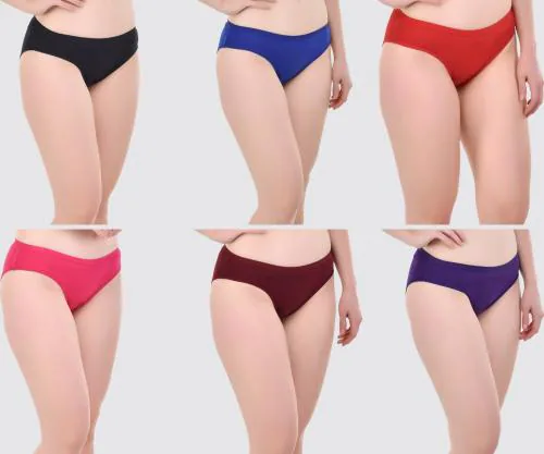 Yana Girls Multicolor Cotton Blend Pack Of 6 Panty (13 - 14 Years)