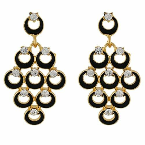 OSF Bunch of Grapes Shape Earring Set Black for Girls and Women