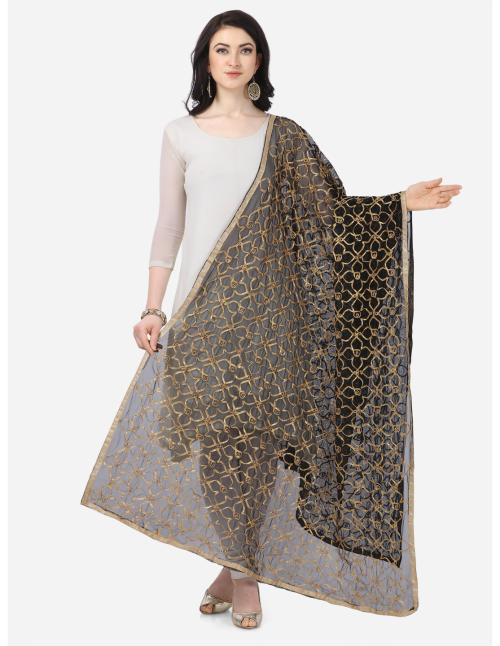 Black Net Gota Patti Dupatta