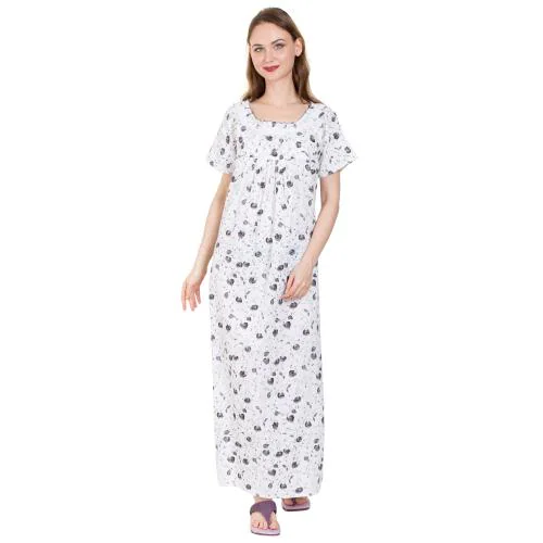Redglo Women's Cotton Printed/Maxi/Night Wear/Stylish Nighty & Night Gown (Available Sizes XL & XXL) Black