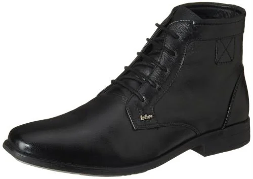 Lee Cooper Men Lace Up Formal Fashion Ankle Chukka Boots (Black)
