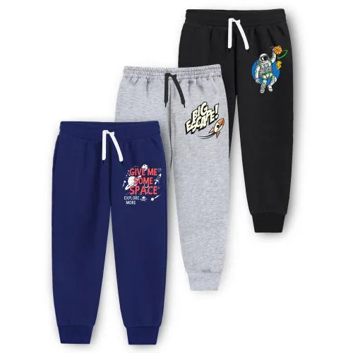 Trampoline Boys Printed Casual Track pant (Pack of 3)