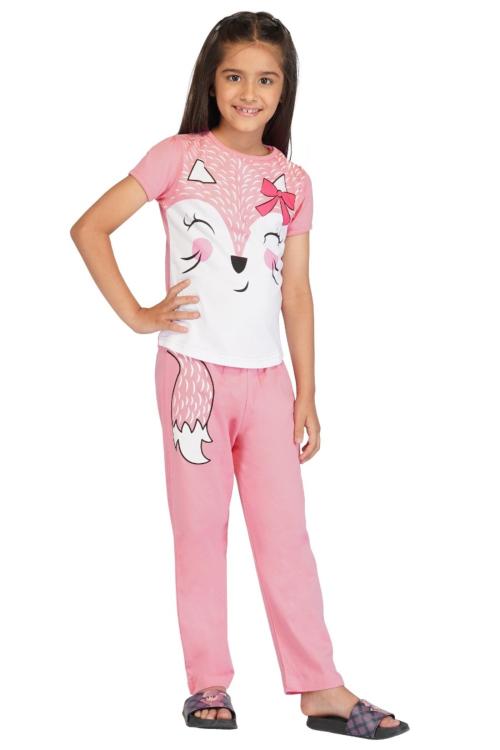 TotzTouch Baby Girl's Cotton Printed Pyjama Set Night suit Pack of 1 Age 2-3 years