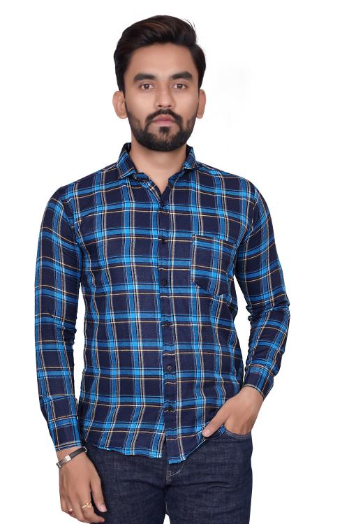 MOJILO Men's Checkered Slim Fit Cotton Casual Shirt