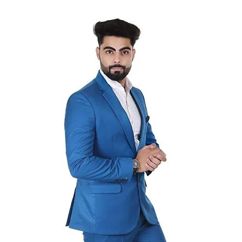 BIGMASTER INTERNATIONAL Men's Casual Blazer 2 Buttons Peak Lapel Lightweight Coat Polycotton Solid Regular Fit Blazer_ Bottle Green_ 34| Mens Blazer| Blazer for Mens