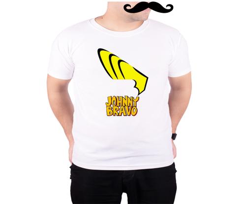 Mooch Wale Johnny Bravo Hair White Quick-Dri T-shirt For Men - White, L