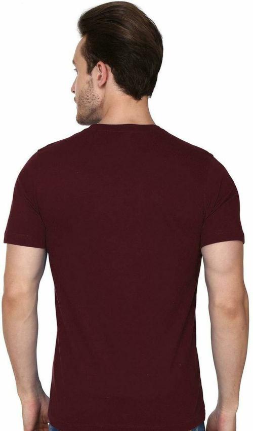 Dhaga - THE PURITY OF HERITAGE Men Maroon Printed Cotton Blend T-Shirt