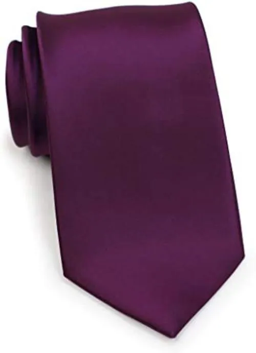 Leonardi Men Plum Purple Microfiber Necktie