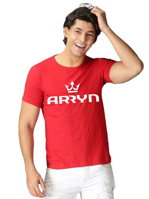 ARRYN Brand Logo Printed T-Shirts for Men Stylish, Red t-Shirt 3XL at Amazon.in