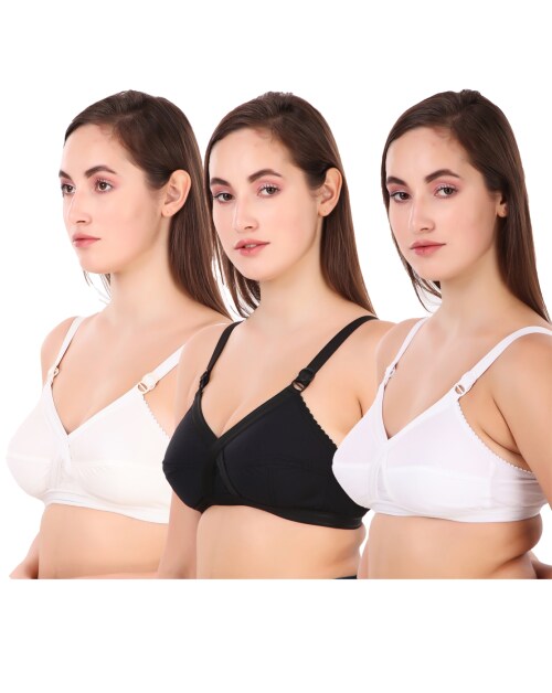 Buy CUTONS NonPadded Soft Everyday Cotton Bra Combo (Pack of 3) Online