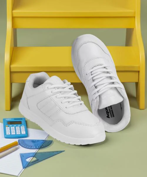 Aqualite Boys, Girls White School Shoes