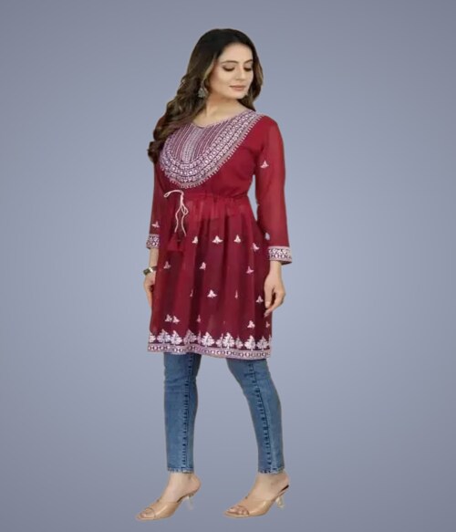 happy design Women embroidered georgette Top
