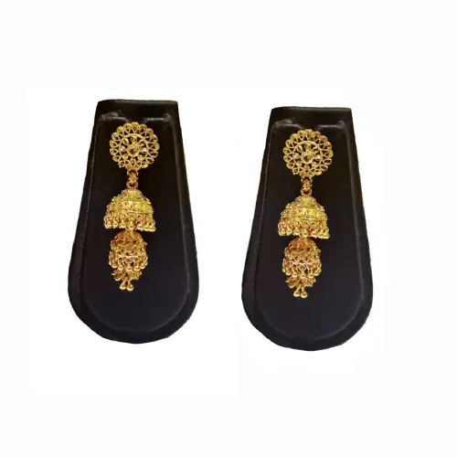 Traditional Gold Jhumka Golden Plated Jhumki Earrings Screw Back Earring Alloy Jhumki Earring