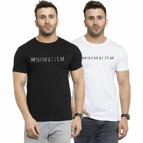 Tik Tok WEARS Typography Men Round Neck White, Black T-Shirt ()