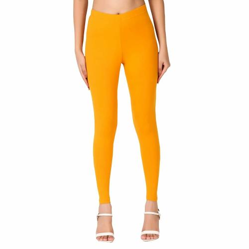 Buy Co Colors Women Mustard Solid Cotton Ankle Length Leggings Online at Best Prices in India