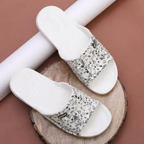 LYVI Waterproof White Slides for Men