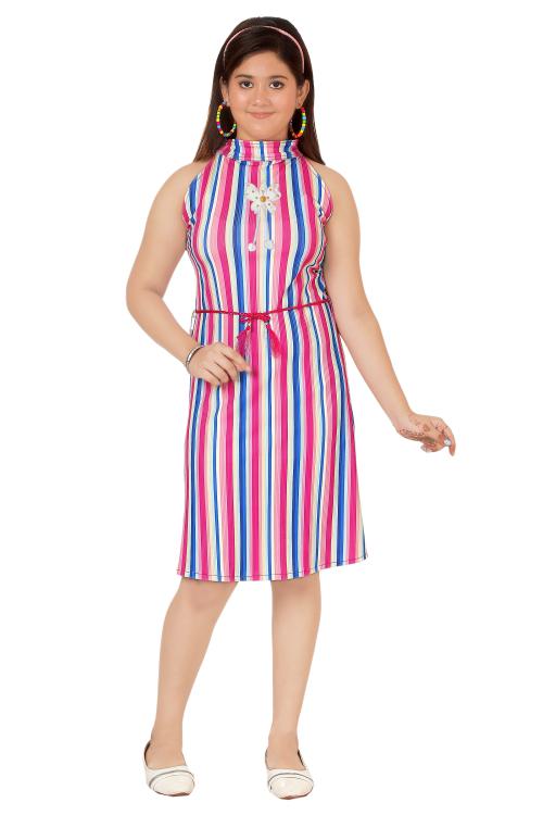 KAARIGARI Girls Multicolor Midi/Knee Length Casual Dress Dresses | Kids Wear | Girls Dress | Kids Dress | Frock | Frock Girls | Girls Frock | Dresses For Girls | Kids Girl Dress | Frock For Girls | Kids Wear Girls