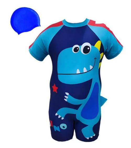 TEMPEST Girls Swimming Costume | Swim Suit | Swimwear | Swimming Dress | One-Piece Swimwear | Kids Swimsuit Boys with Cap