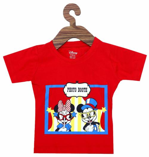 Disney by Icable Red Girls Graphic Casual Single T-shirt