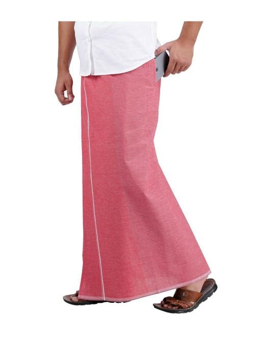 PRAKASAM COTTON COTTON Mens Premium KFC Plain Welcro pocket Dhoti (KFC-PLN-PURPLE)