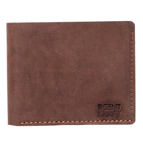 DCENT KRAFT Genuine Leather Slim Wallet for Men, Casual Minimalist leather Brown wallet for Boys