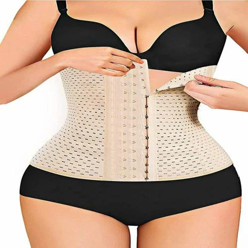 F Fashiol.com Women's Waist Slimming Corset 3 Hooks Girdle with Spiral Steel Bone