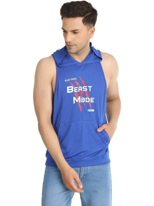 BlueFicus Blue Indian Printed Cotton Fabric Vest Sando for Men (BF-INDIAN BLUE SANDO-VEST-M)