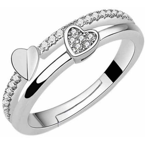 Nilu's Collection Silver Plated Zinc, Alloy Adjustable Ring Women and Girls (Pack of 1)