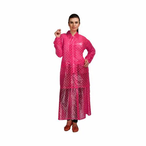 Goodluck Transparent Raincoat for Womens with Skirt-Top