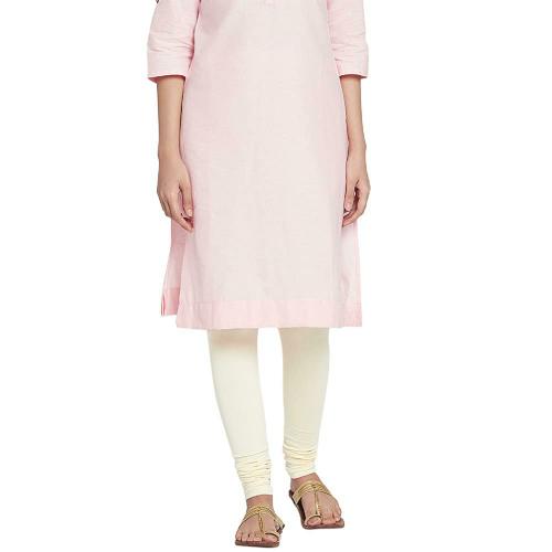 GO COLORS Women White Solid 100% Cotton Leggings