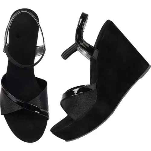 Theme United Women Black Heels [ Footwear for Women ||| Sandals for Women ||| Wedges for Women ||| Heels for Women ]